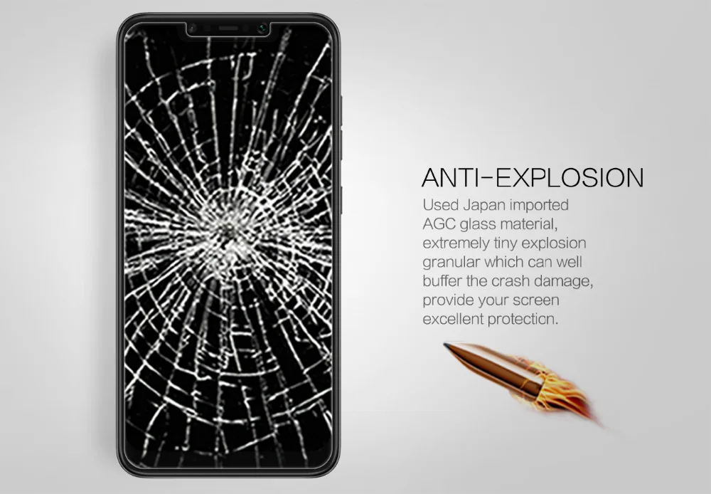 Пленка Nillkin из закаленного стекла для Xiaomi Pocophone F1/Poco F1 Amazing H + Pro Nano Противоударная 9H