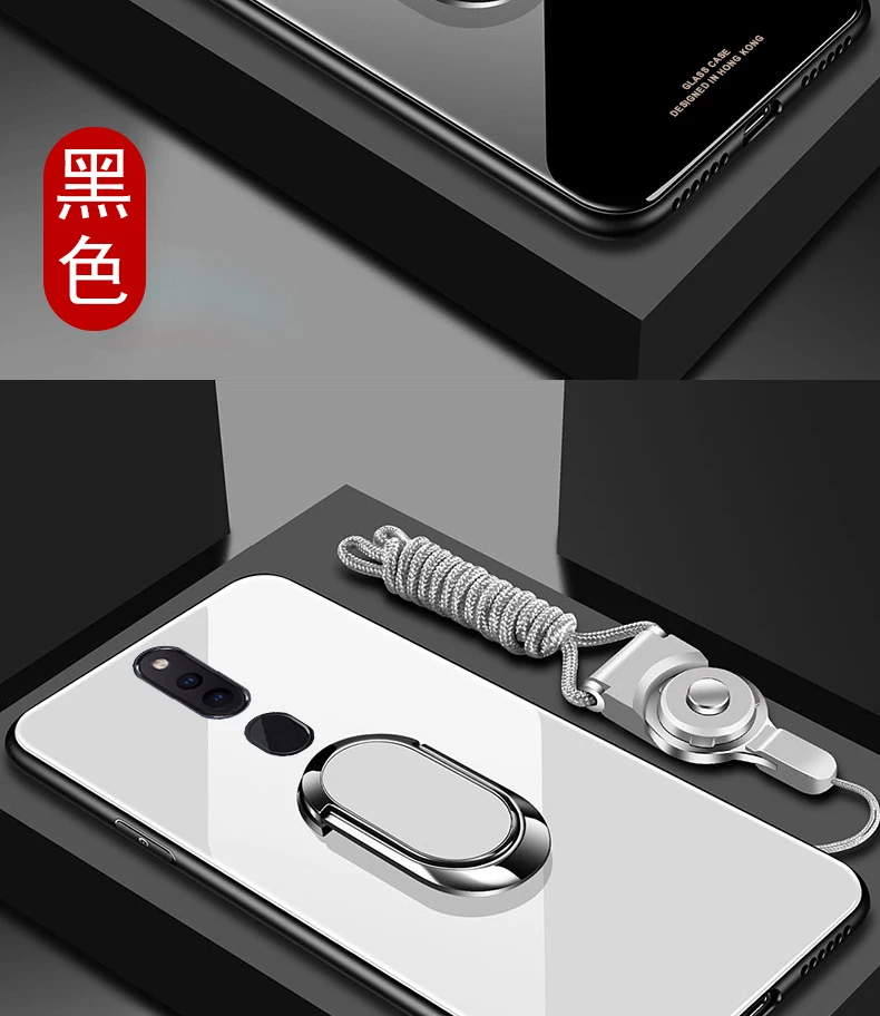 Для oppo F11 Pro Чехол из твердого закаленного стекла с кольцом-подставкой Магнитный защитный чехол на заднюю панель для oppo f11pro