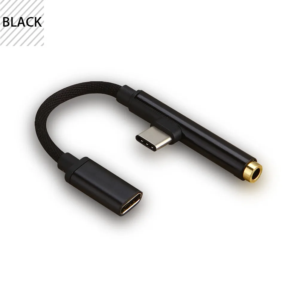 Usb Тип C до 3,5 мм адаптер для наушников Lightning на обоих концах для подключения внешних устройств к автомагнитоле для samsung Galaxy A8s раза Xiaomi Mi9 SE Black Shark 2 наушника Usbc