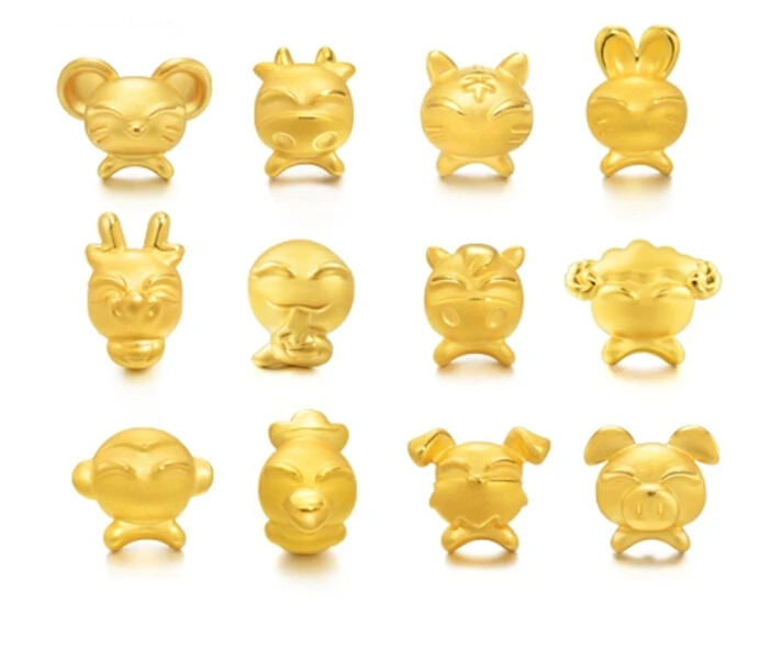 

Pure Hand woven String 999 3D 24K Yellow gold Animal Bracelet