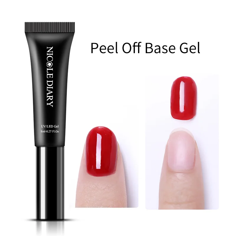 Peel Off Base Coat NICOLE DIARY 8 мл отшелушивается Базовое покрытие матовое верхнее покрытие голографический блеск верхнее покрытие Гель-лак для нейл-арта светодиодный маникюр Дизайн ногтей - Цвет: Peel Off Base Coat