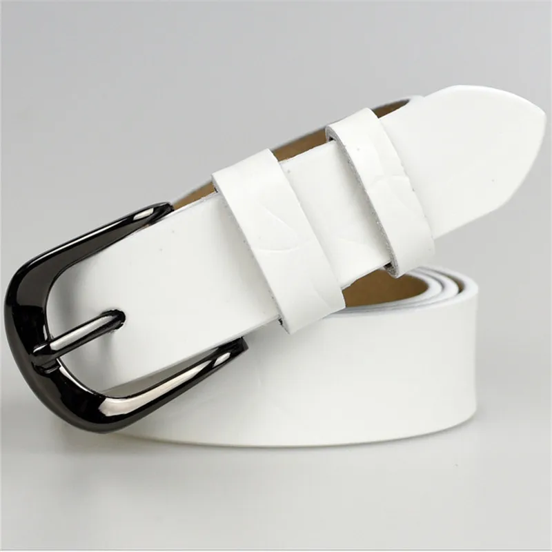 Женские Натуральная кожа ремень с тиснением Candy Color Ретро Леди Vintage 6 color pin пряжки