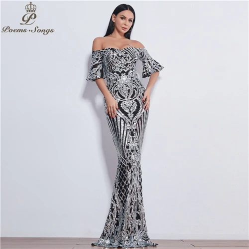 Стихи песни стиль элегантные вечерние платья Длинные vestido de festa longo платье для выпускного вечера robe de soiree вечерние платья для женщин - Цвет: Color As Picture
