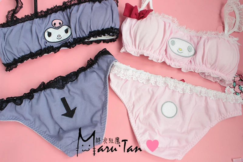 2 шт./партия, комплект нижнего белья из хлопка с надписью My Melody Vollet& Pink Bra Camisoles& Panties