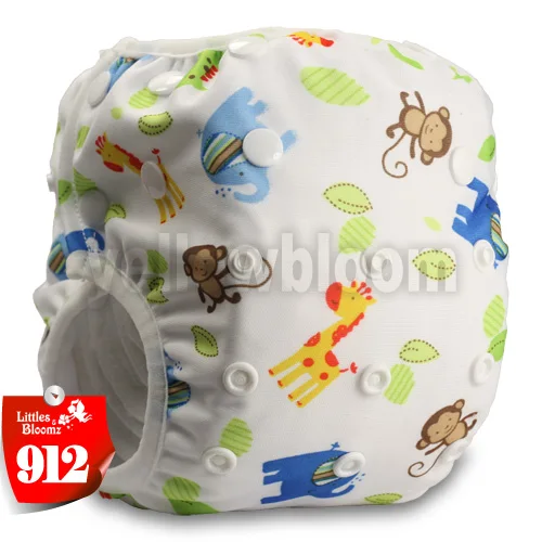 [Littles& Bloomz] Детские многоразовые подгузники для плавания, 1 шт., одежда для купания с героями мультфильмов, Детский Регулируемый летний подгузник для плавания, штаны, подгузники - Цвет: 912