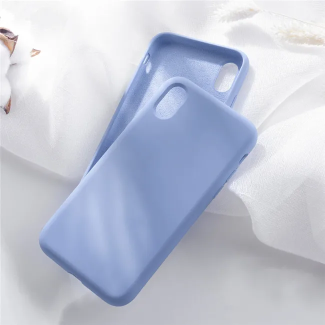 Синий Силиконовый чехол для iPhone 6 6S 7 8 Plus X XS Max XR 11 Pro Max Мягкий ТПУ Жидкий чехол для телефона для iPhone XS Max чехол Полная защита - Цвет: Синий