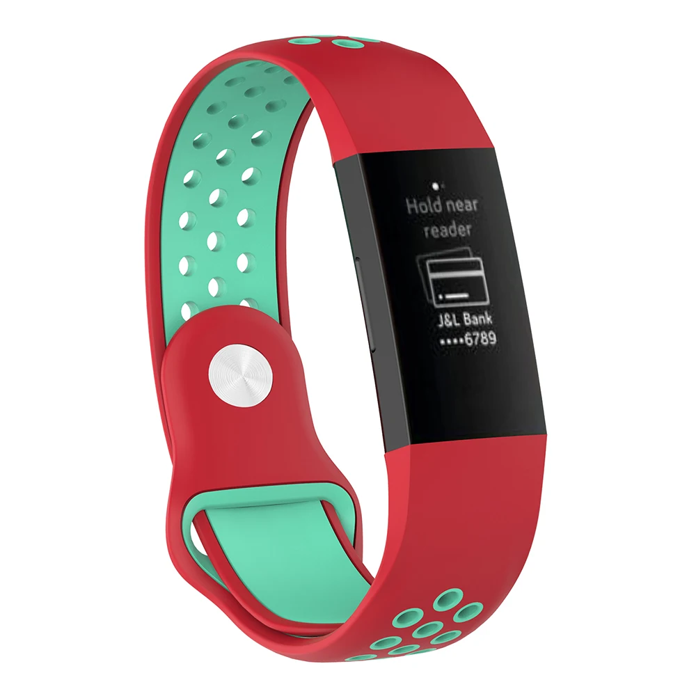 Ремешок для Fitbit Charge 3 Band двойной цветной умный силиконовый браслет ремешок