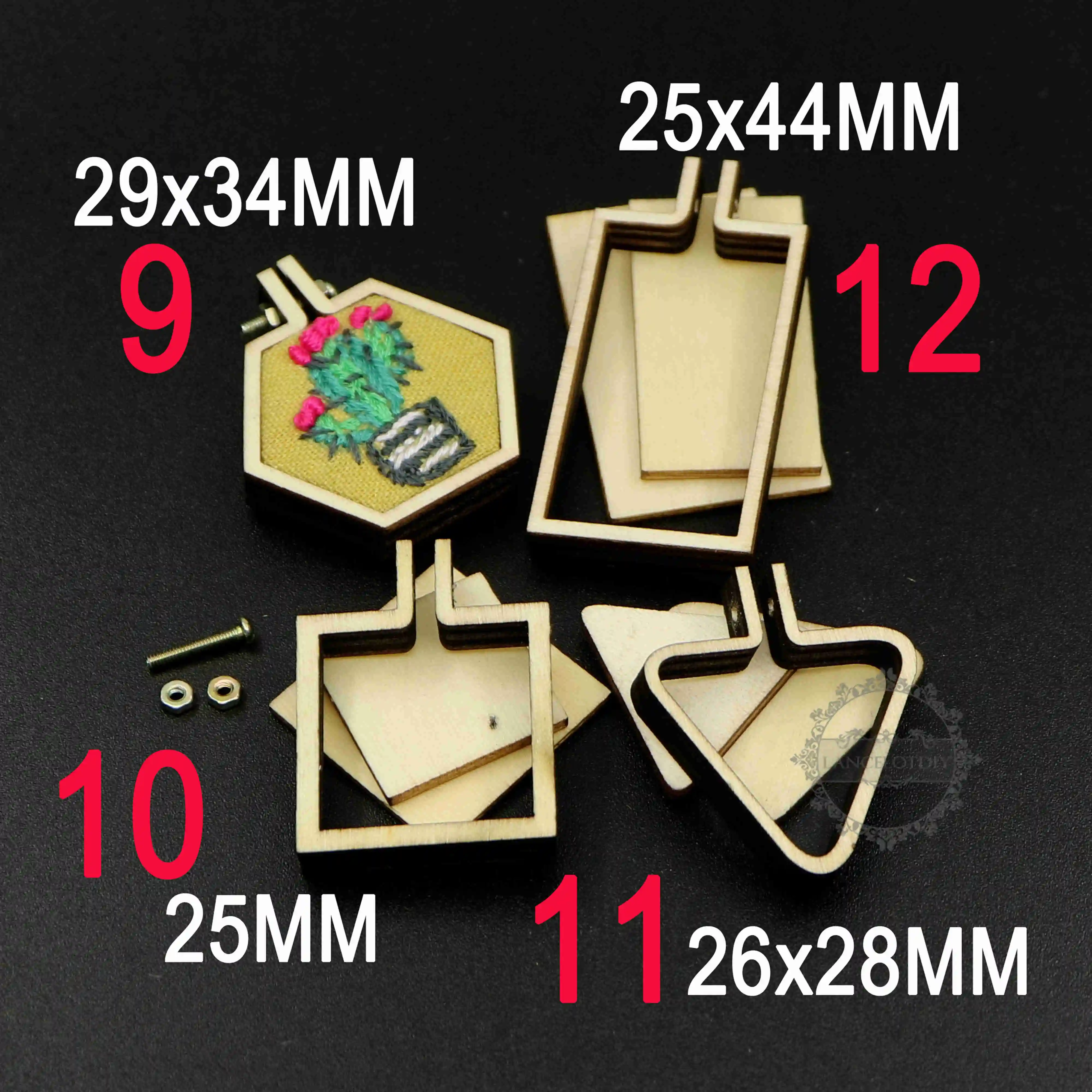 Round Oval Rectangle Wood Embroidery Hoop Frame Kit Needle Work Cross Stitching Pendant Charm 1800399 | Украшения и аксессуары