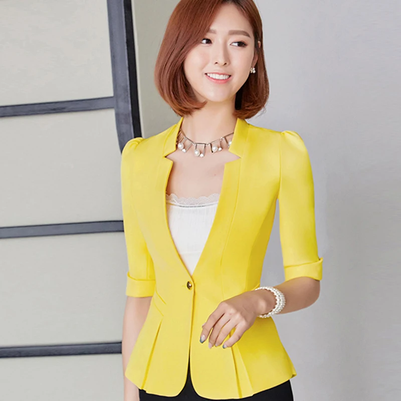 Женский блейзер на одной пуговице элегантный офисный пиджак для работы