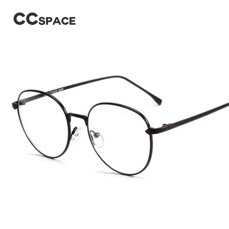 CCSPACE Металлические овальные женские очки, оправа для женщин, круглые брендовые дизайнерские оптические очки, модные очки 45152