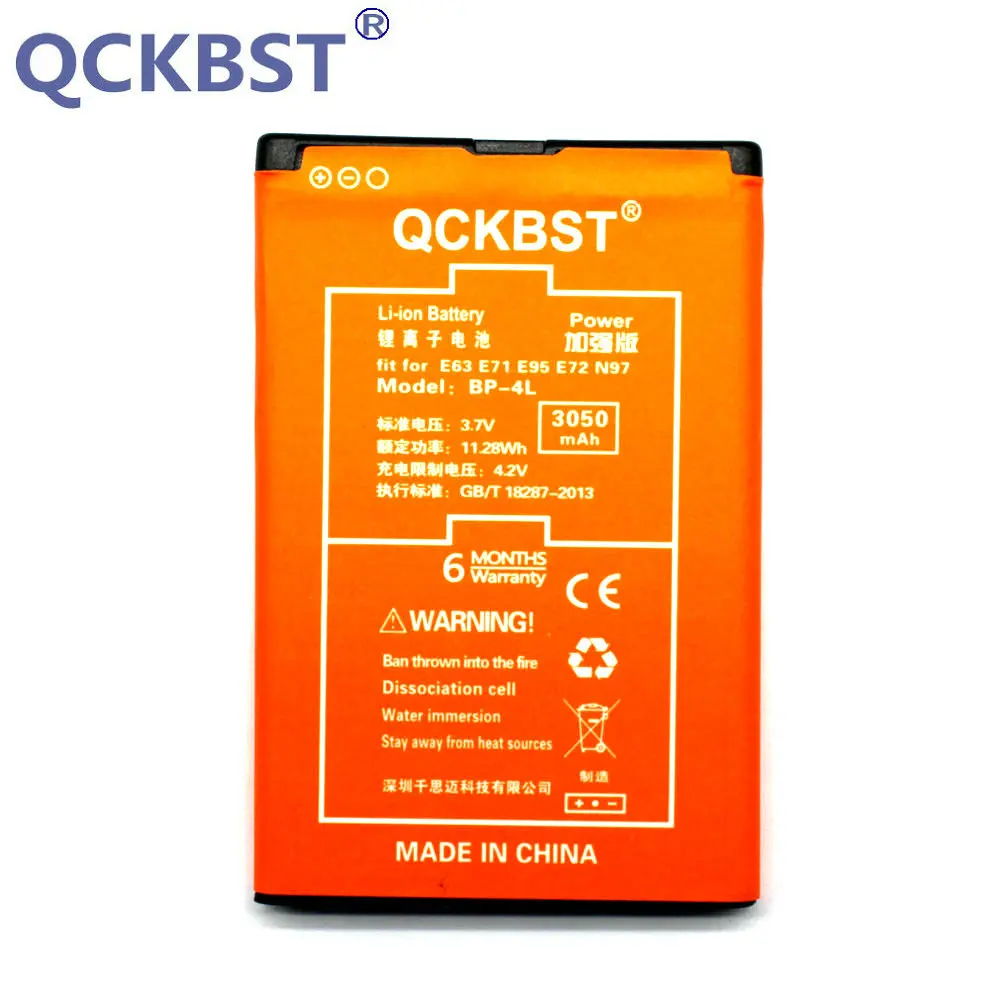 Аккумулятор QCKBST для телефона Nokia E71 E61i E63 E90 E95 6650F N97 N810 E72 E52 BP4L литий-ионные батареи