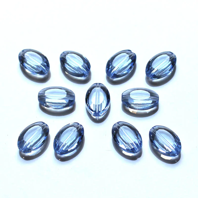 14 lt sapphire 100 шт/партия Синие красные белые плоские овальные бусины DIY фитинги хрустальные украшения из бусин ААА класса StreBelle бусины - Цвет: 14 lt sapphire
