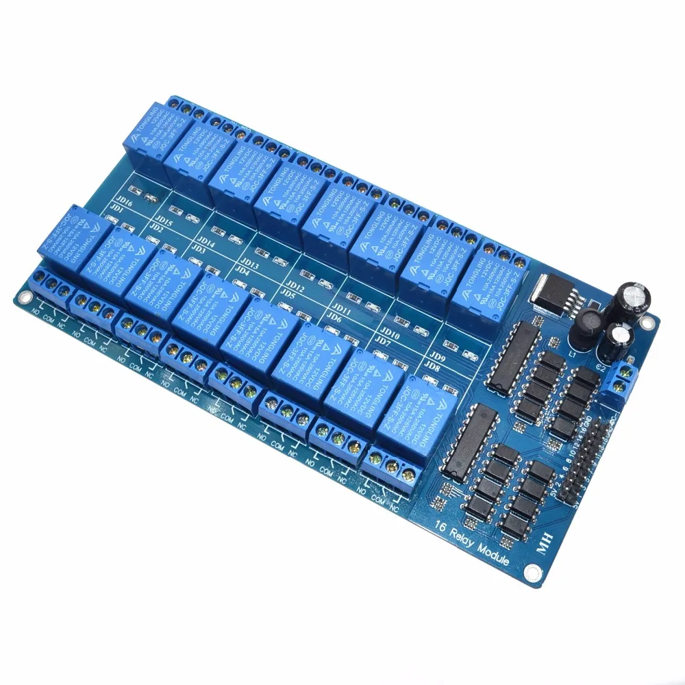 

2016 China Wholesale 12V 16 Channel Relay Module for arduino ARM PIC AVR DSP Electronic Relay Plate Belt optocoupler isolation