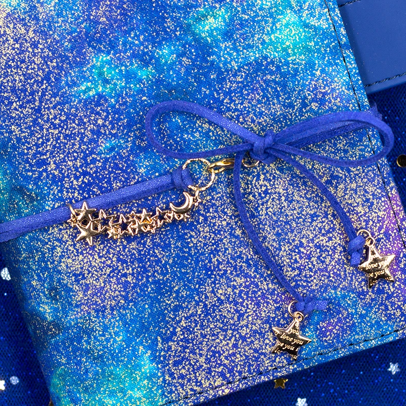 Новейшая модель; A5 A6 красивые Kawaii голубого цвета со звездами Bling Тетрадь журнал распорядок дня Планировщик дневник Органайзер на неделю Справочник канцелярские принадлежности