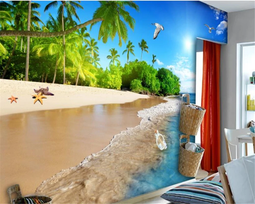 Модные обои высокого качества мечта курорта HD sea fresco papel де parede 3d фоновая стена|high