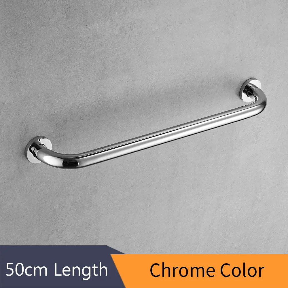 Chrome-50cm Поручень лестничных перил античная латунь настенный поручень для ванной ручкой Ванна поручень Туалет пожилых поручень безопасности дома WF-811530 - Цвет: Chrome-50cm