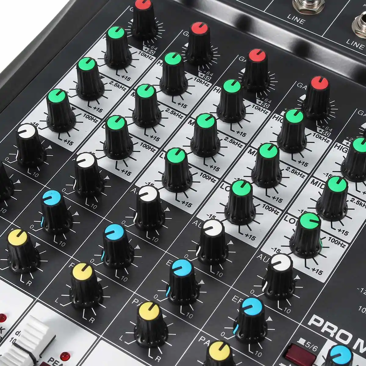 Профессиональный 6 канальный миксер LEORY металлический DJ контроллер Mezclador с USB