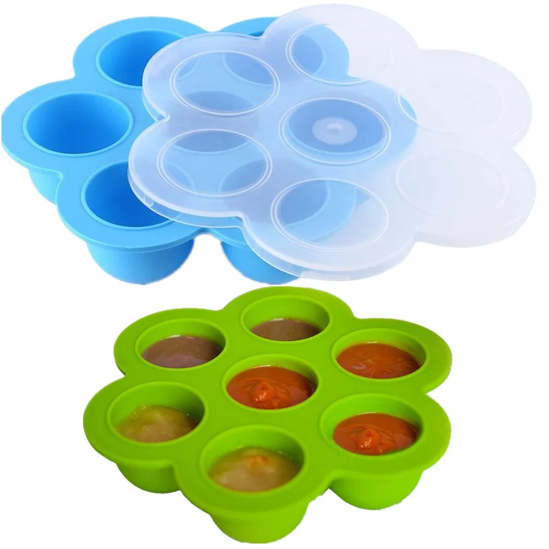 Силиконовые формы для укусов яиц, лоток для хранения морозильной камеры с крышкой для детской еды и больше поддона для льда