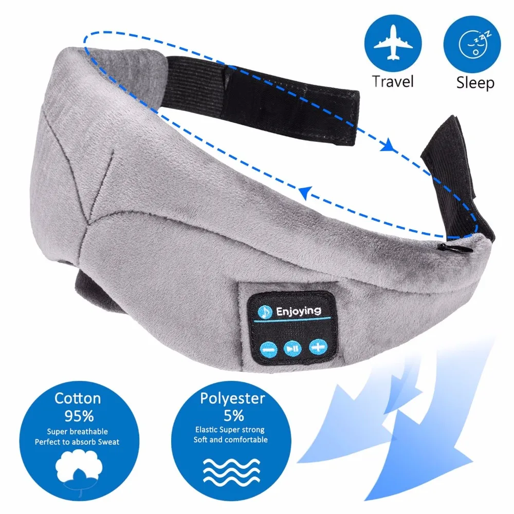 JINSERTA, Bluetooth наушники, маска для сна, стерео, музыкальный плеер, 4,2, Bluetooth, наушники для сна, для глаз, гарнитура, громкая связь, моющаяся