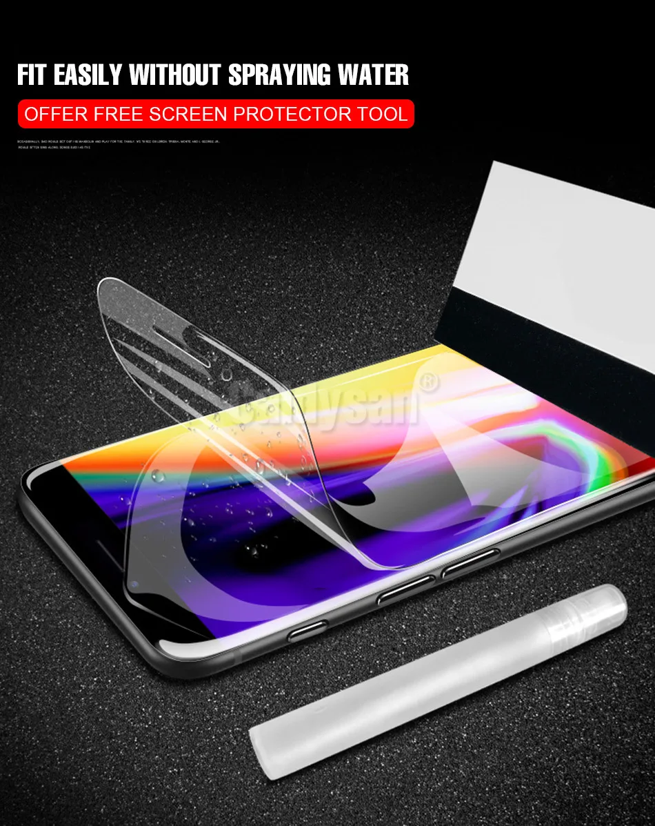 Полноэкранная мягкая Гидрогелевая пленка для айфон IPhone X 6 6s 8 7 Plus 10 Защитная пленка для экрана Защитная пленка не закаленное стекло+ инструмент