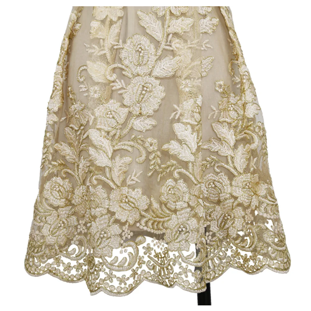 

Women's Elegant High Quality Embroidery Slim Swing A Line Dress Ladies Casual Party Dresses