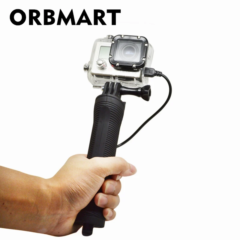Ручной монопод для селфи ORBMART с внешним аккумулятором 3300 мА/ч спортивных экшн