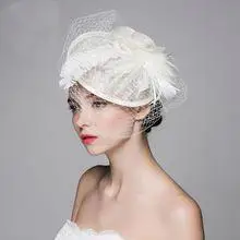 Свадебный головной убор Свадебные шляпы Bridals аксессуары свадебная прическа цветок расческа для волос Свадебные вуалетки аксессуары Клетка вуаль - Цвет: style 7