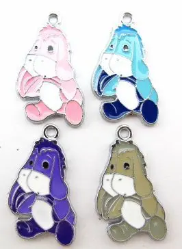 50 шт eeyore Ослик металлический сплав цинка Эмаль Подвески Ювелирные изделия