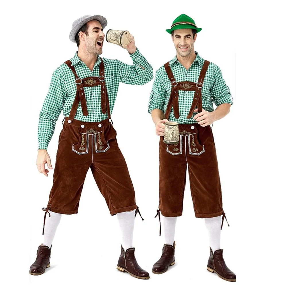 Мужской костюм Октоберфеста Lederhosen шорты на подтяжках подходит для взрослых