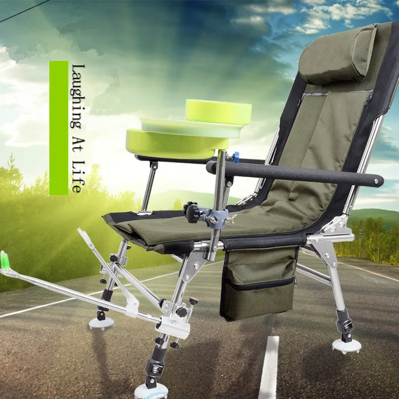 

Stainless steel European fishing chair full terrain multi-function folding fishing chair outdoor fish chair bearing weight 170kg