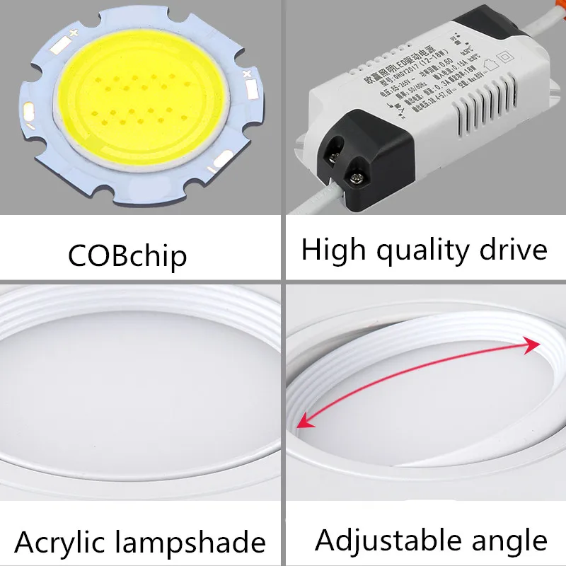 

1Pcs 10w 20w AC85V-265V 110V / 220V LED dimmable Ceiling square cob Downlight Recessed LED Spot light led bulb