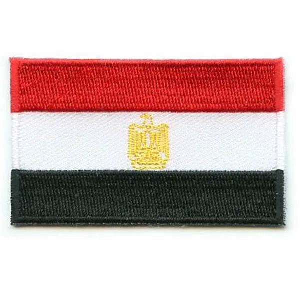 

2.5 inches Egypt Flag Embroidery Patches Made by Twill with Flat Broder and Iron On Backing MOQ50pcs Free Shipping by Post