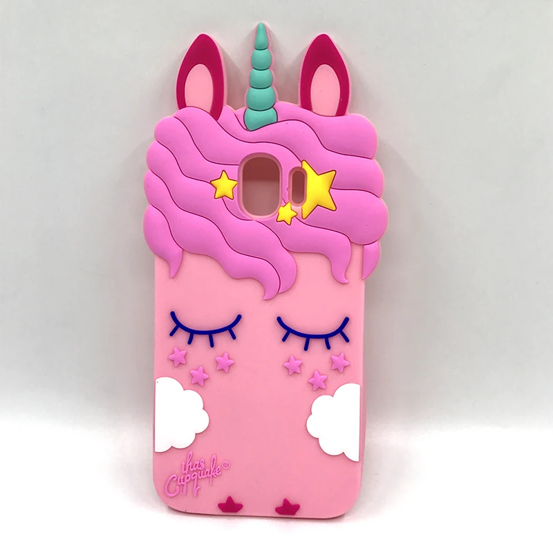 

3D Cartoon Sexy Eyelash Horse Pink Unicorn Phone Cover Case For Samsung Galaxy J3 J5 J7 Prime 2016/2017 J2 Pro A8 2018 S6 S7 S8