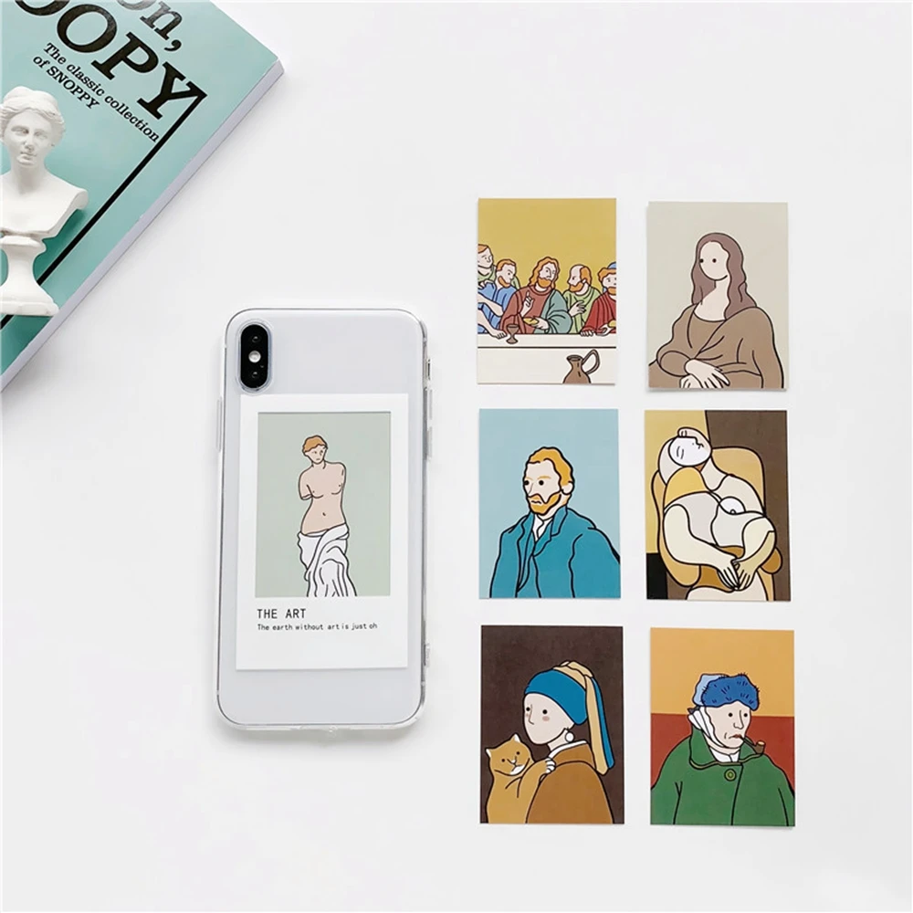 Мягкий прозрачный чехол из ТПУ для iphone 7 8 Plus XR XS Max картина маслом X Xs 6 6s с картами