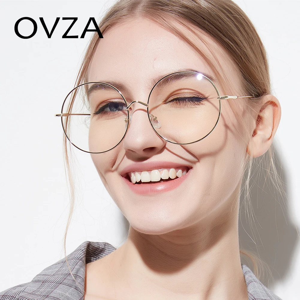 OVZA большие оправы для очков, металлические модные аксессуары, круглые оправы для очков, тонкие ретро очки для женщин и мужчин S6080