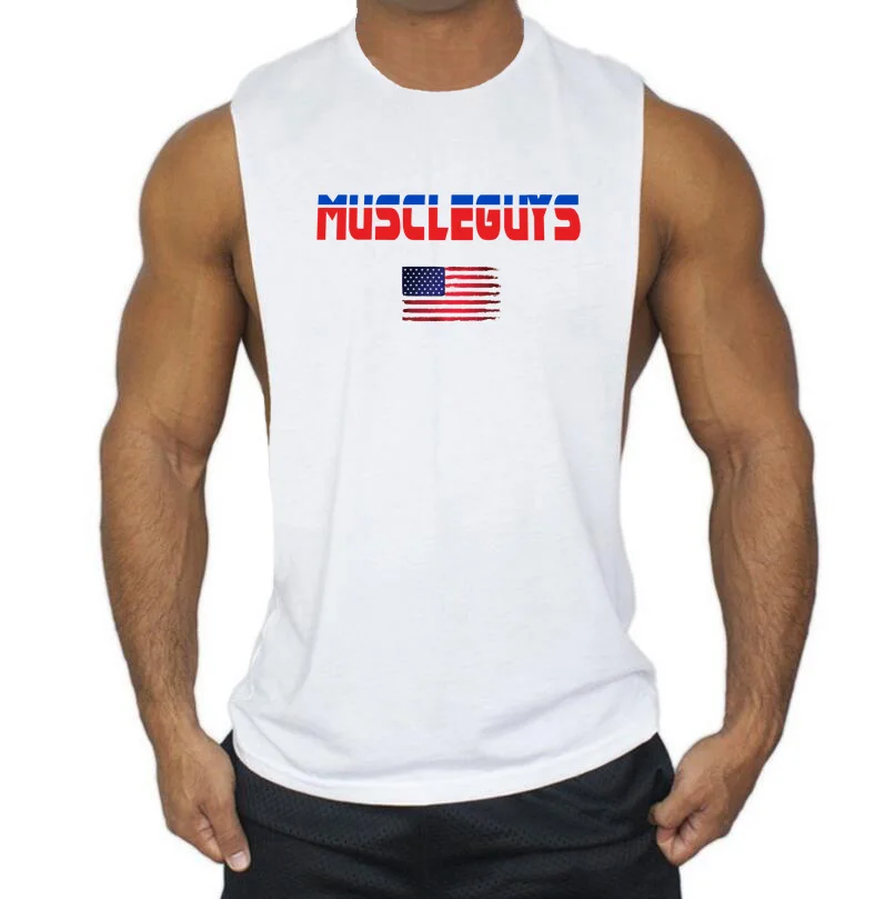 Брендовые Модные мужские майки для спортзала Muscle guys привлекательные с низким