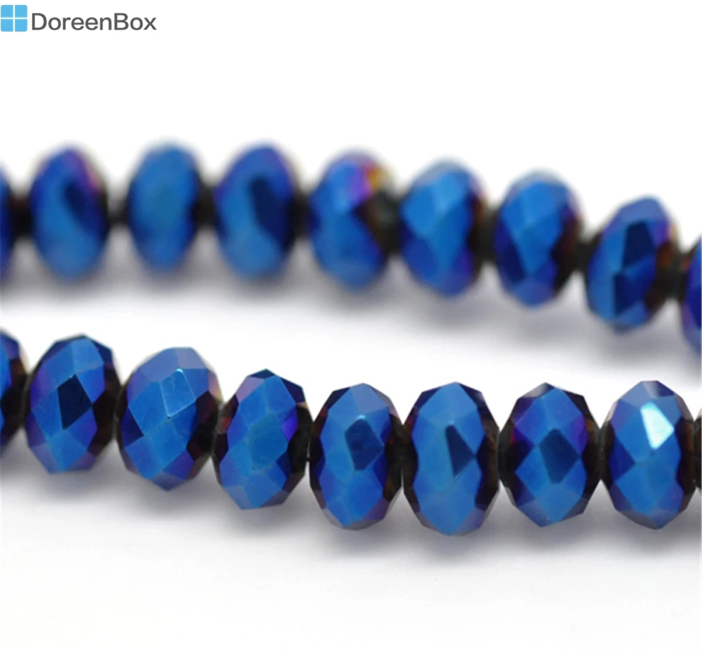 Doreen Box hot темно синий АВ цветные граненые круглые бусины из хрустального стекла 6
