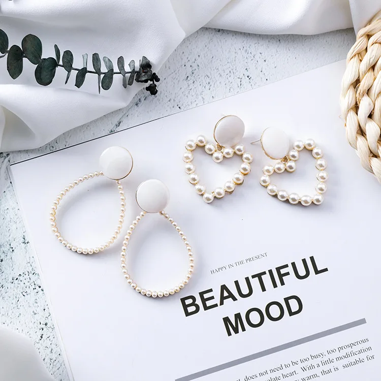Luxury Imitate Pearl Earrings for Women Temperament Water Drop Shape Dangle Fashion Accessories Jewelry Evening CEL294 | Украшения и