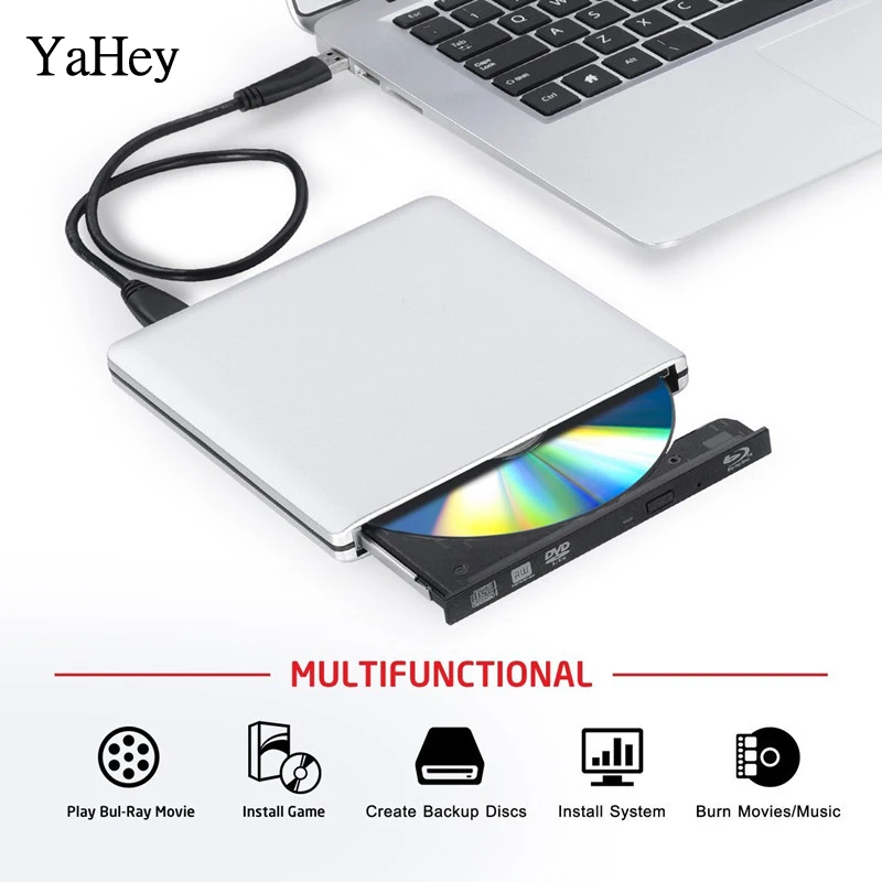 Внешний USB 3 0 Blu Ray привод 3D Bluray плеер DVD BD ROM RW записывающая горелка для ноутбука Apple