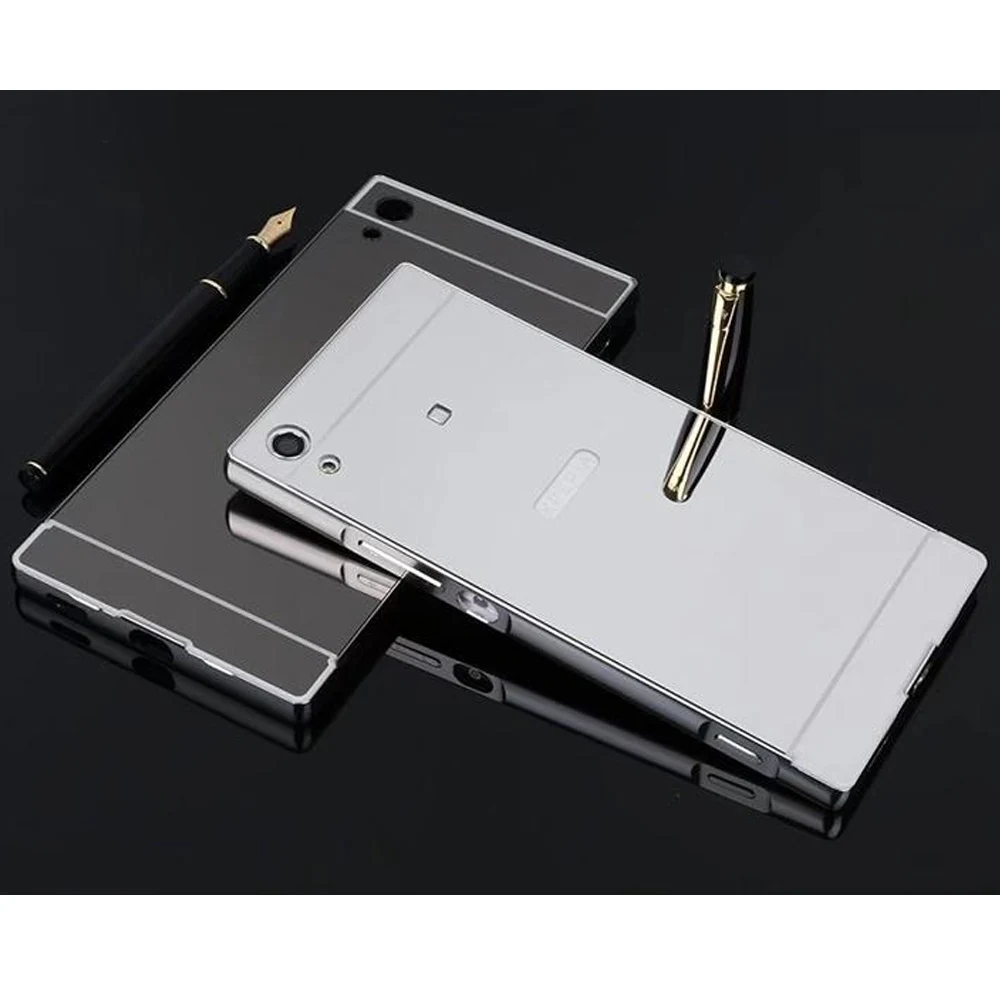 Для sony Xperia XA1 чехол Роскошный Алюминиевый металлический каркас зеркальная