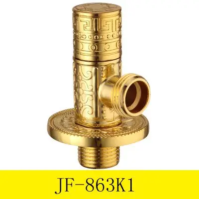 Golden C Кран Запчасти для авто 1/" x 1/2" роскошные золотые латунь угловой переключатель для ванной комнаты воды стоп Туалет заполнения треугольники клапаны JF-862K - Цвет: Golden C