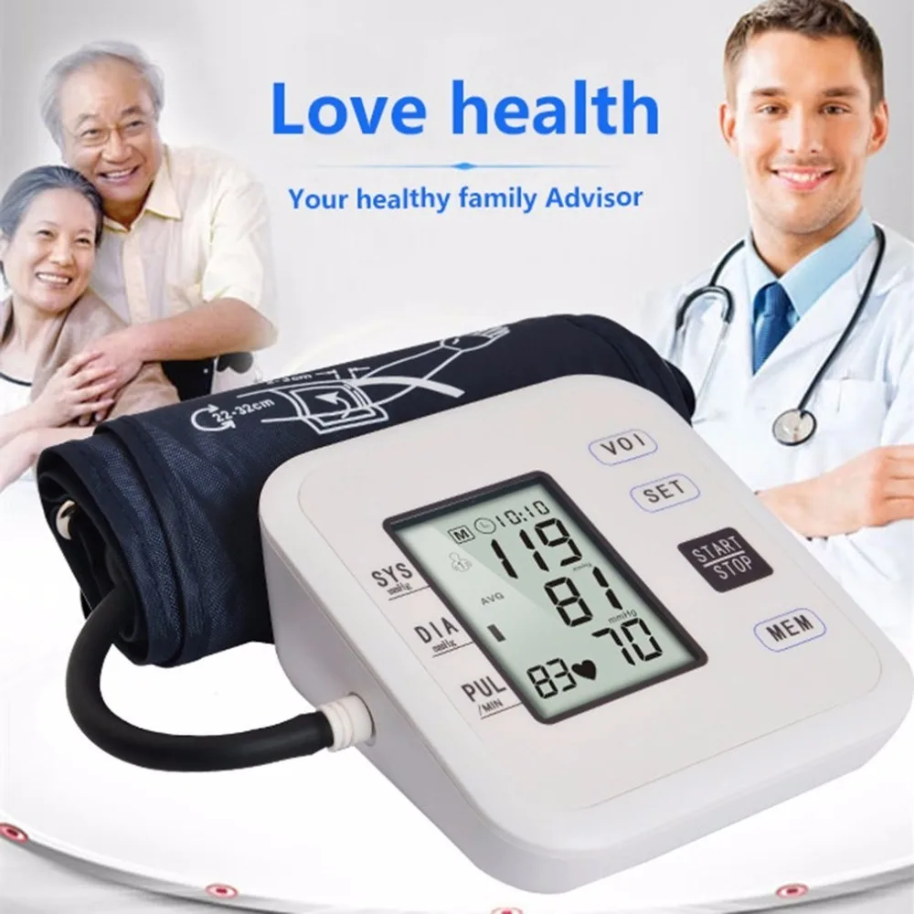 U-Kiss Arm Rechargeable Voice Tonometer Digital Pulse Blood Pressure Monitor Health Care Household Sphygmomanometer Monitors