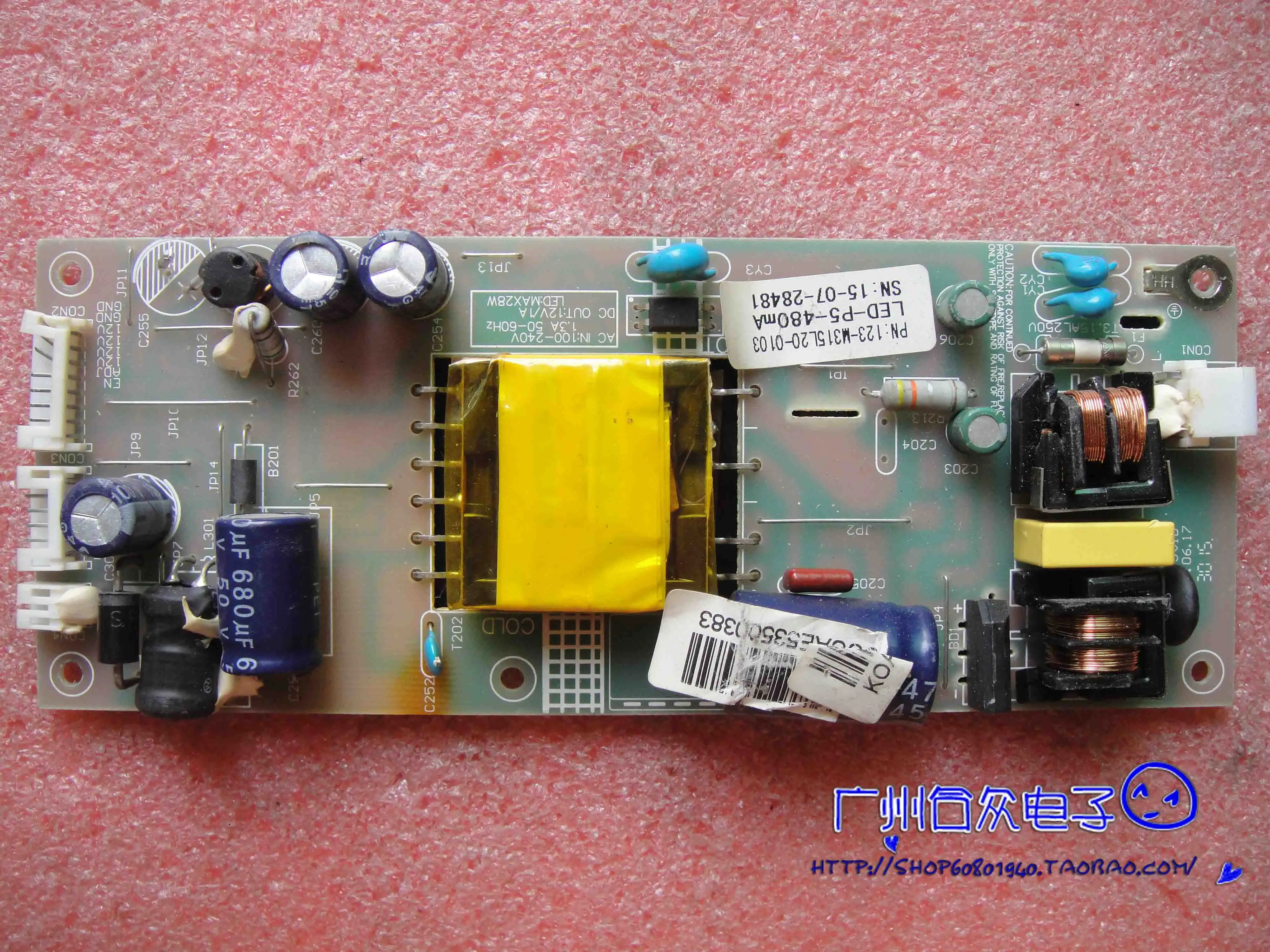 

Board 123-M315L20-0101 LED-P5-480mA Original