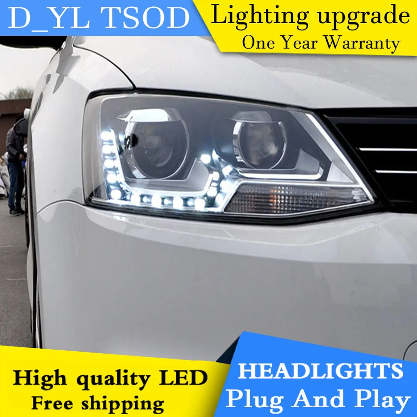 Автомобильный Стайлинг для VW Jetta 2012-2015 светодиодные фары головная лампа Angel eye led drl