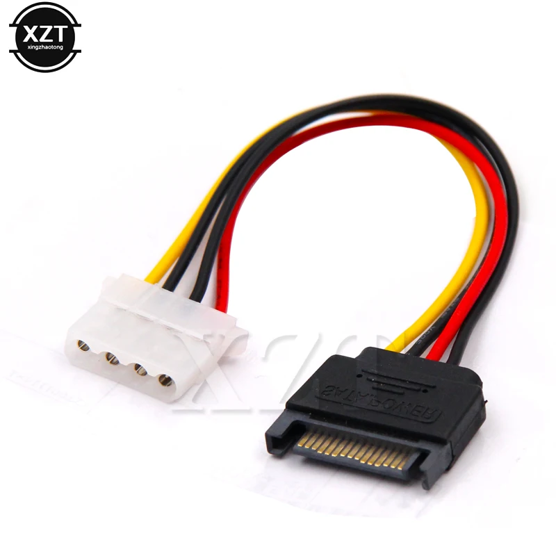 Высококачественный 15 контактный SATA штекер на 4 Molex разъем IDE жесткий диск кабель
