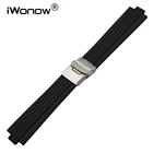 Выпуклый силиконовый резиновый ремешок для часов 22 мм 24 мм x 8 мм + инструмент для BVL ремешок для часов из нержавеющей стали с защитной пряжкой ремешок для наручных часов