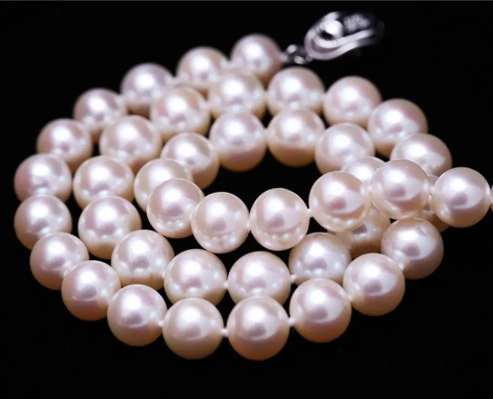 ?? Ashiqi 9-10 ミリメートル完璧なラウンドホワイト淡水真珠 925 スターリングシルバーバックル女性のための最高のギフト