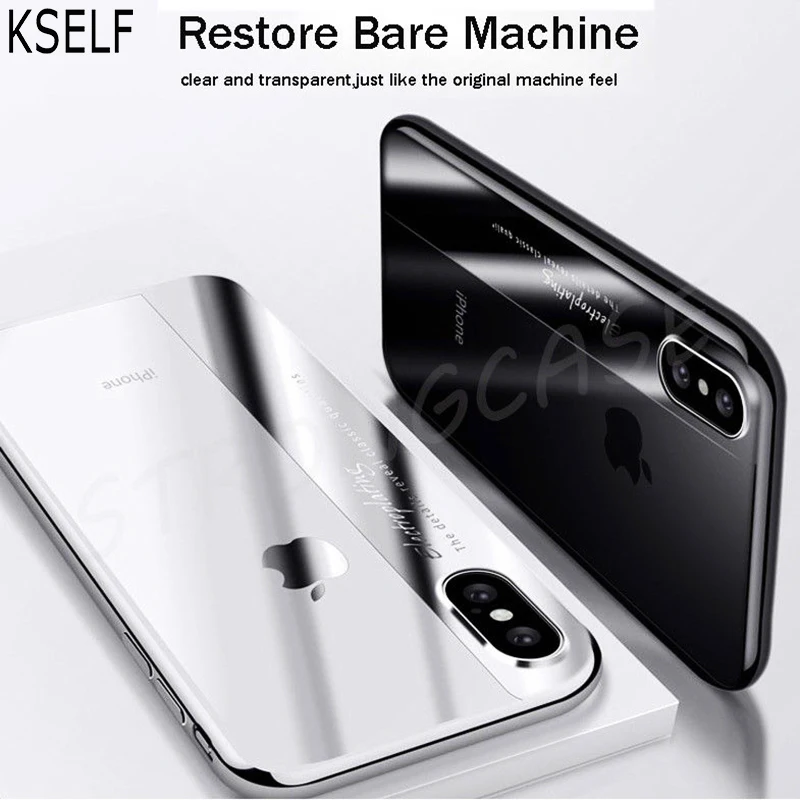 KSELF ударопрочный Прозрачный чехол для телефона iPhone 6 6S 7 8 Plus X XS Мягкий ТПУ