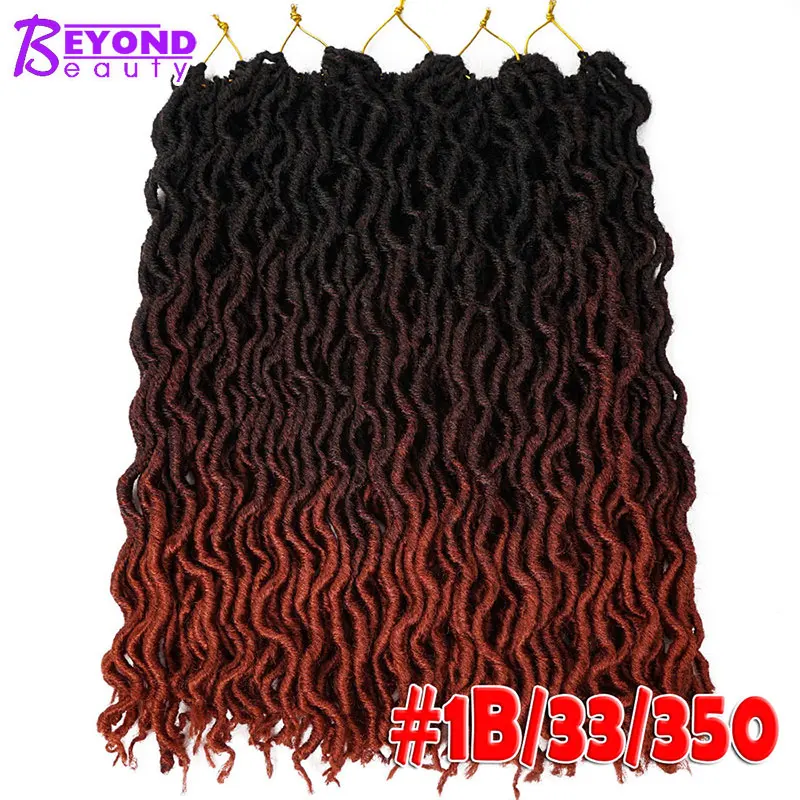 #350 Ombre Faux locs кудряшки для наращивания 20 дюймов синтетические мягкие крючком косы дредлок для наращивания волос - Цвет: #350