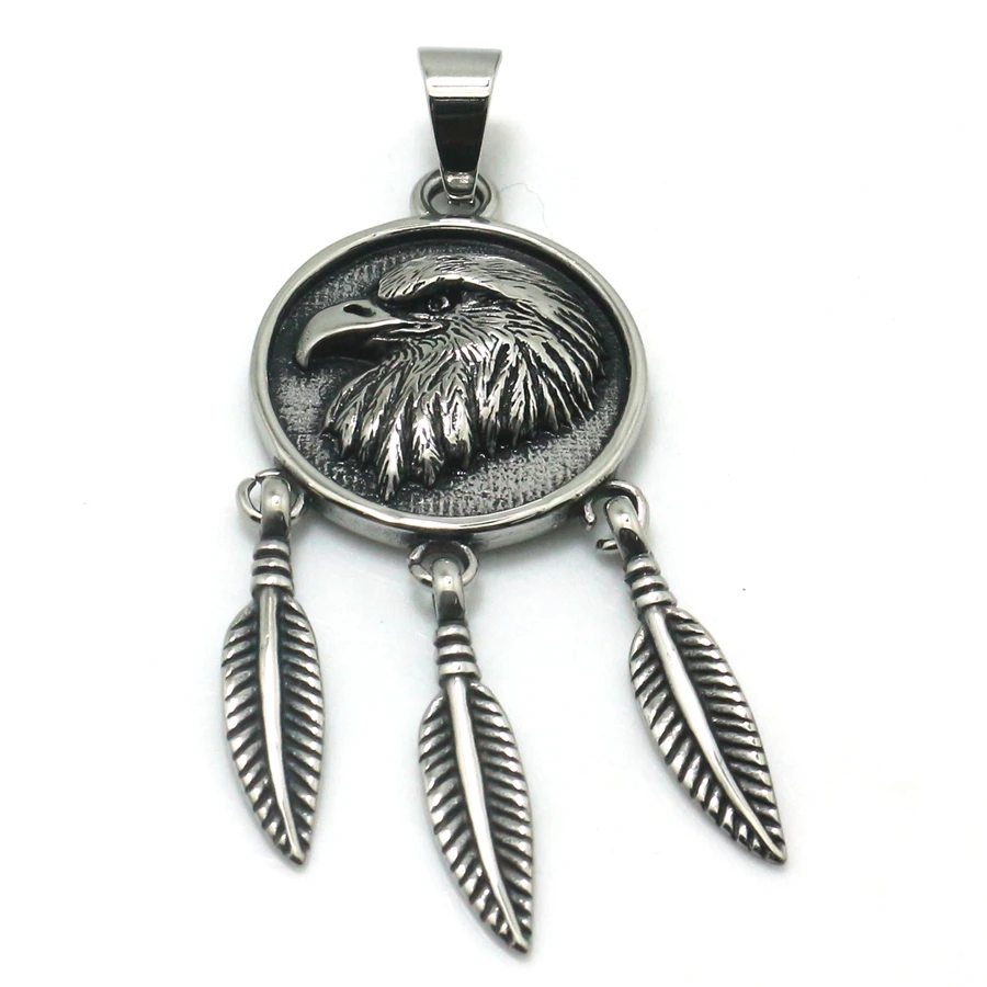 Кулон из нержавеющей стали 316L в стиле панк готика Орел байкер перо|Подвески| |